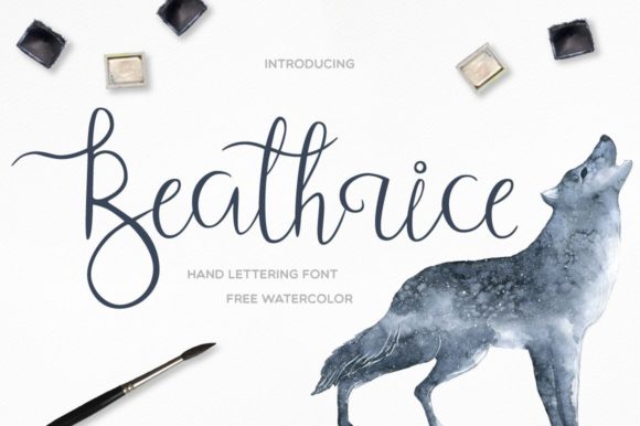 Beathrice: A Handwritten Font with Unique Watercolor Elements
